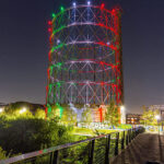 illuminazione gazometro a roma