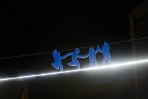 installazione di light art al courmayeur design weekend