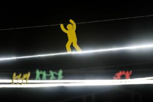 installazione di light art al courmayeur design weekend