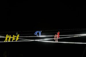 installazione di light art al courmayeur design weekend