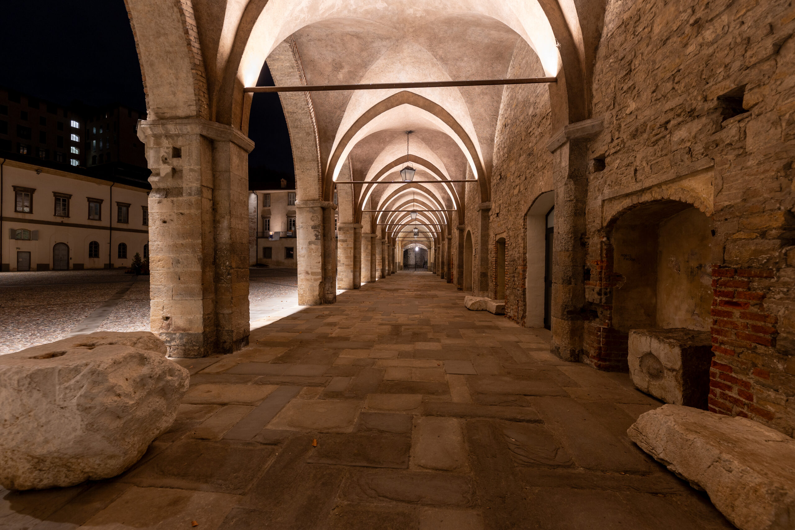 illuminazione cittadella viscontea bergamo