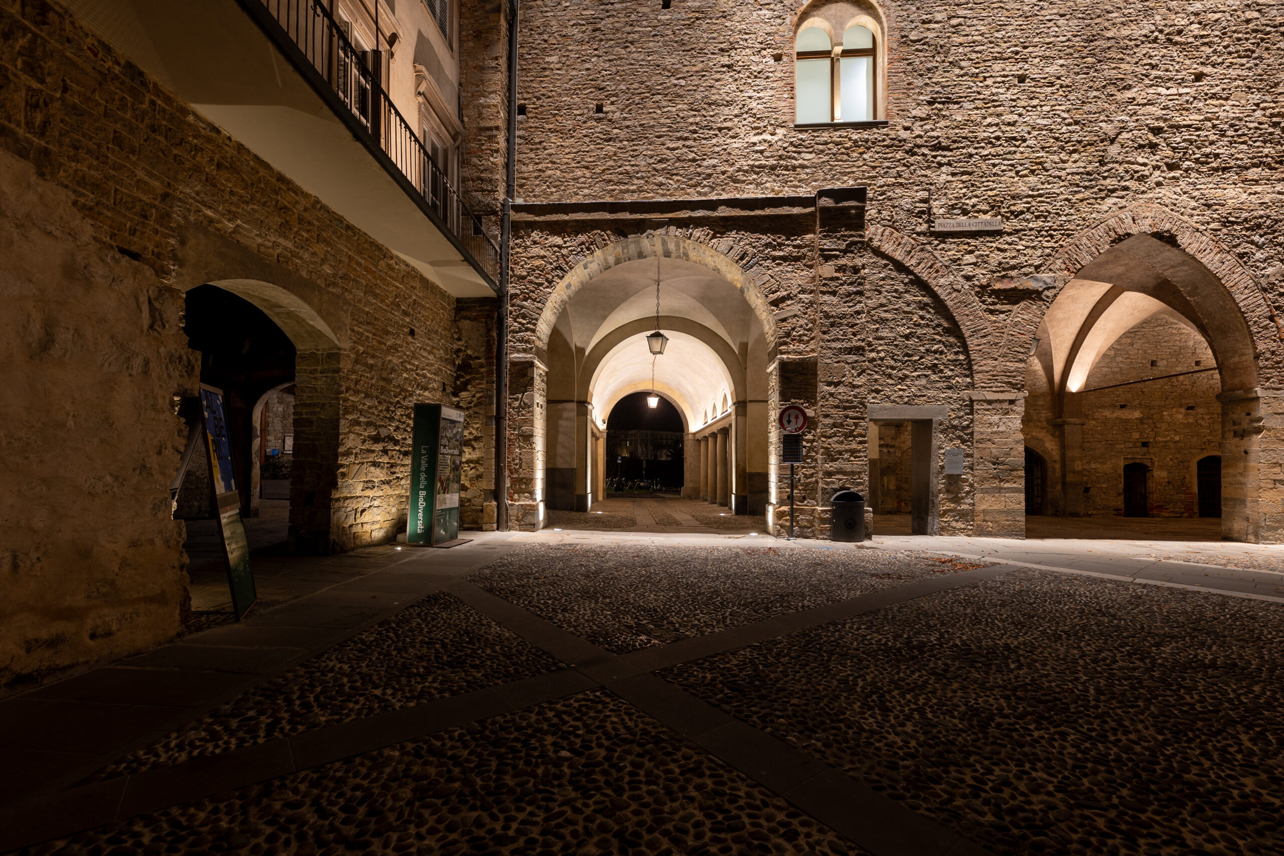 illuminazione cittadella viscontea bergamo