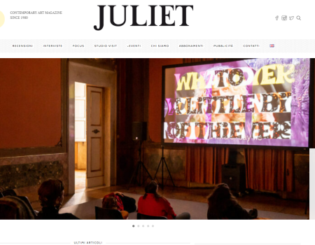 homepage Juliet art magazine