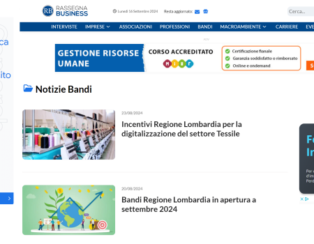 homepage sito rassegna business