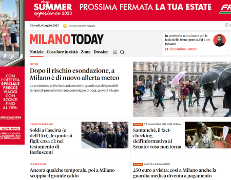 home page MilanoToday